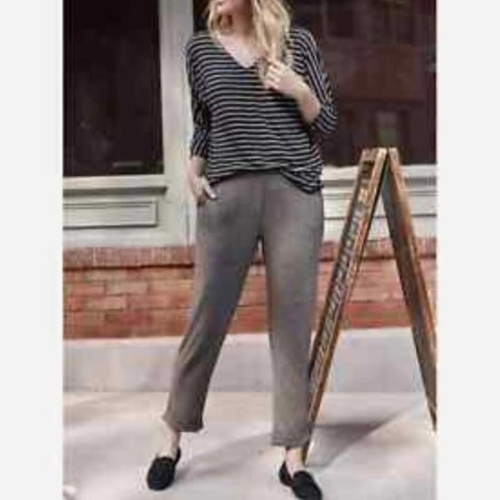 J. Jill Wearever Heather Brown Cuffed Pants Loose Joggers Women’s Size Medium